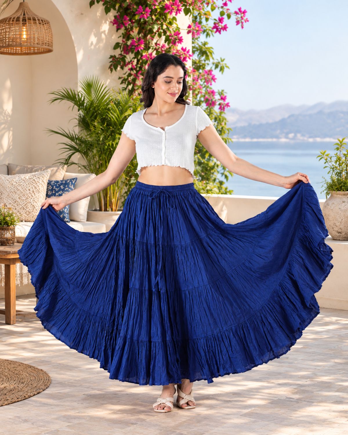 25 Yard Belly Dance Tribal Cotton Skirt Solid Assorted Colors Wholesale Lot