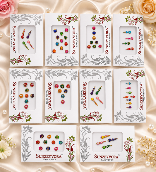 Indian Bindi for Women | Self-Adhesive Assorted Color Forehead Stickers | Traditional Makeup & Festival Bindi | Wholesale Lot