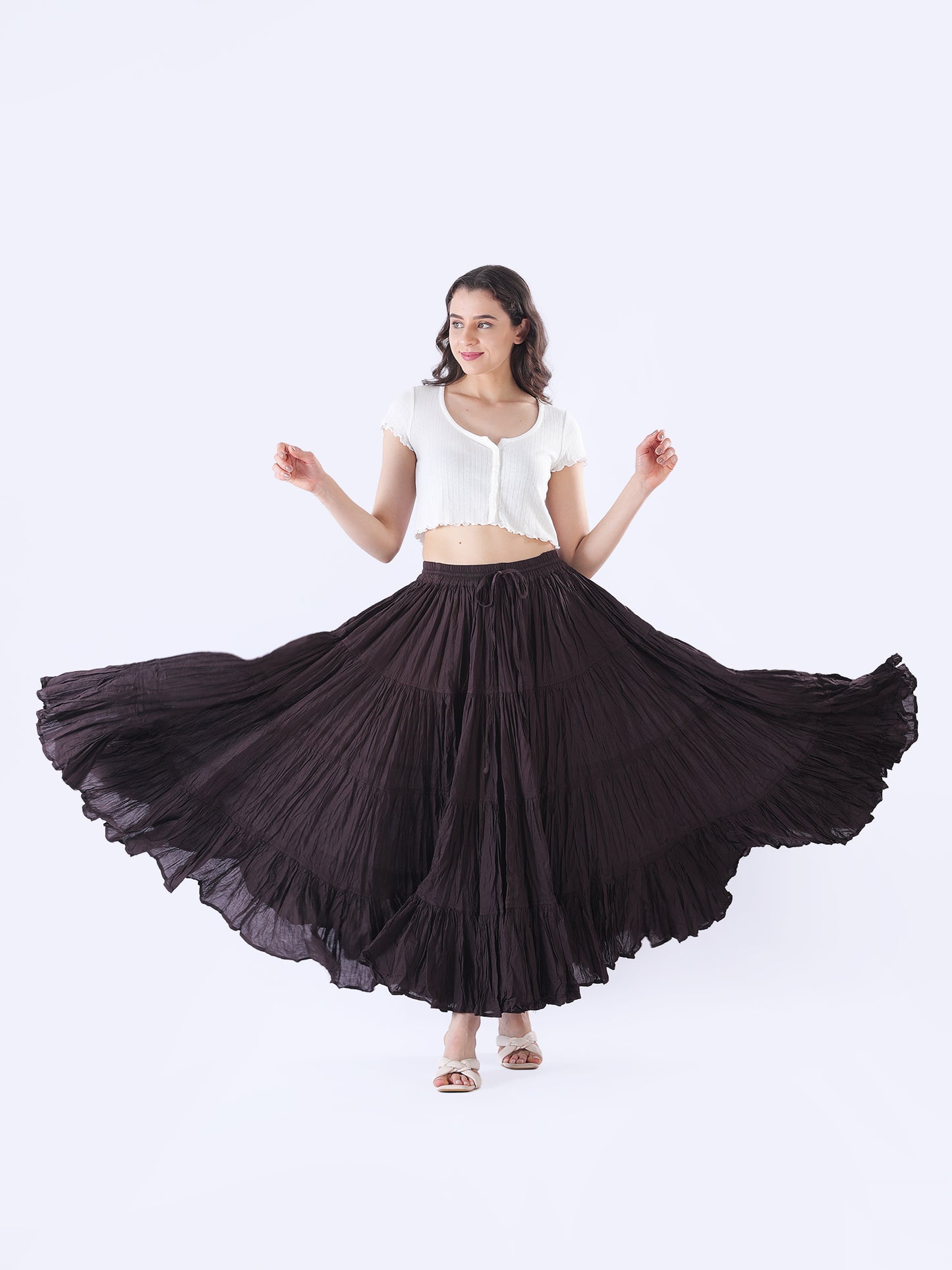 25 Yard Cotton Tiered Long Maxi Long Skirt Plus Size Full Circle Style for Women's