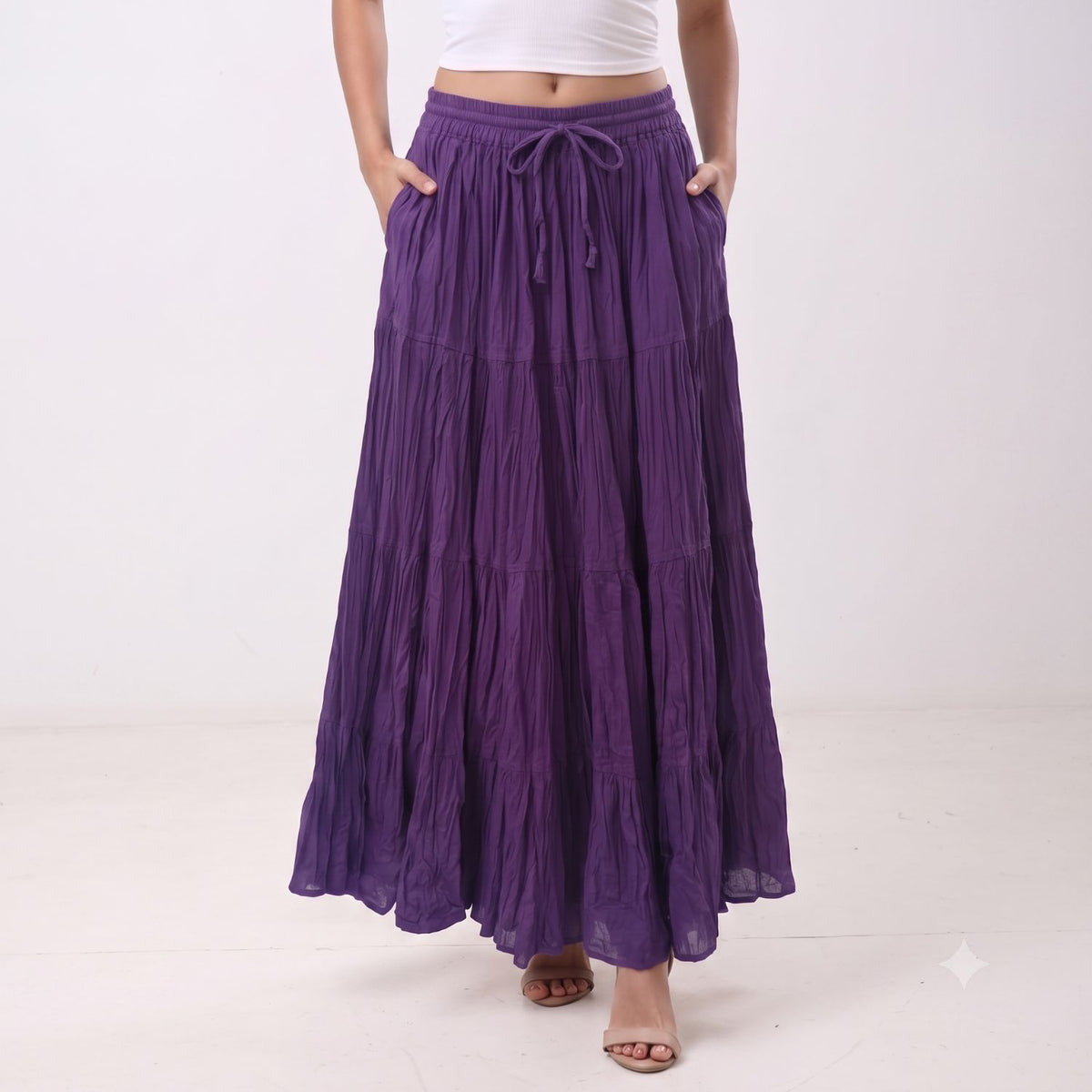 Casual Daily Wear Cotton Skirt for Women's with Pocket, Wholesale Lot, Random Assorted Colors