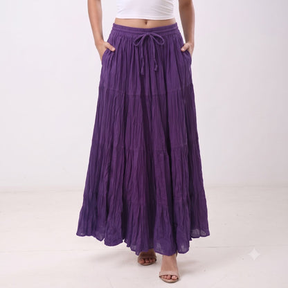 Casual Daily Wear Cotton Skirt for Women's with Pocket, Wholesale Lot, Random Assorted Colors