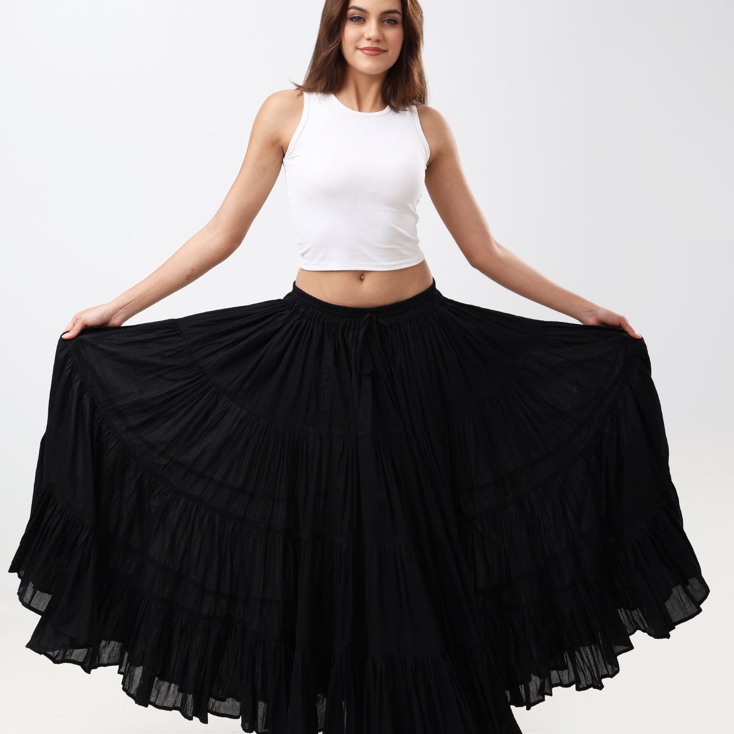 25 Yard Cotton Tiered Long Maxi Long Skirt