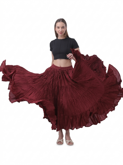 25 Yard Cotton Tiered Long Maxi Long Skirt Plus Size