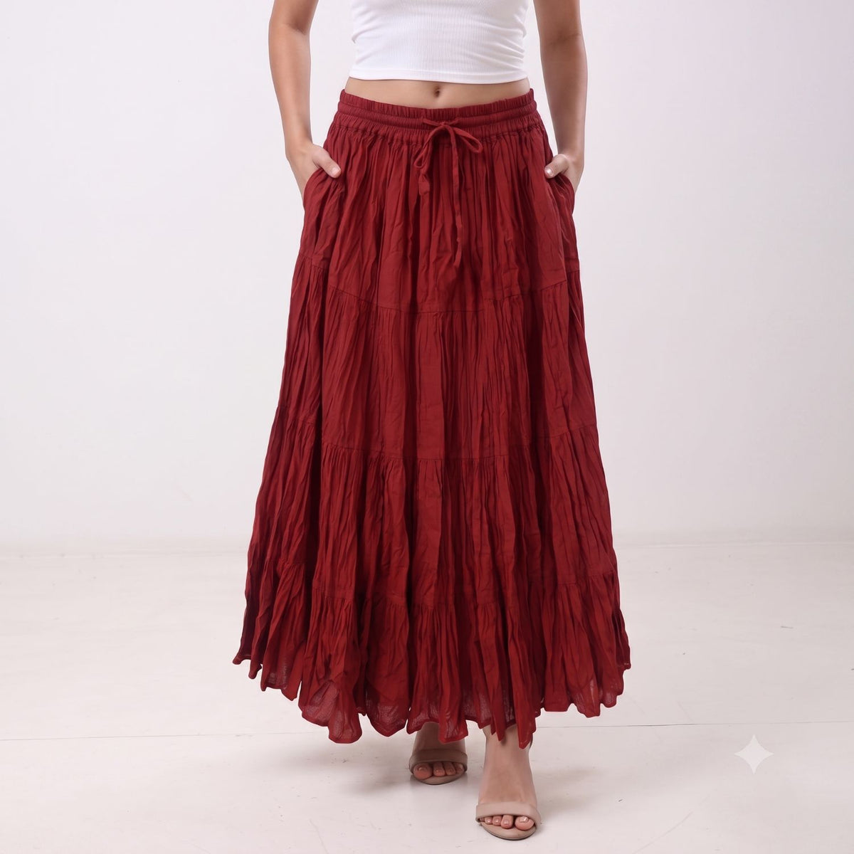 Casual Daily Wear Cotton Skirt for Women's with Pocket, Wholesale Lot, Random Assorted Colors
