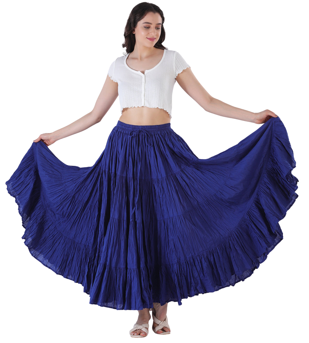 25 Yard Cotton Tiered Long Maxi Long Skirt Plus Size