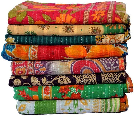 Wholesale Handmade Kantha Quilts | 2-Layer Cotton Kantha – Reversible 100 PC