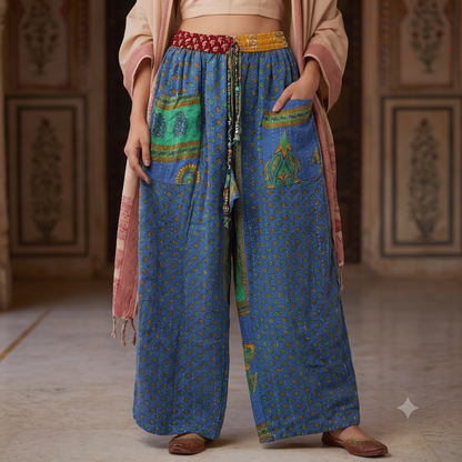 Sunzeyvora-Womens-kantha-pants-front-pocket-reversible-cotton-harem-wholesale