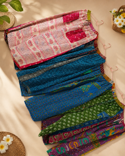 Sunzeyvora-Womens-kantha-pants-front-pocket-reversible-cotton-harem-wholesale