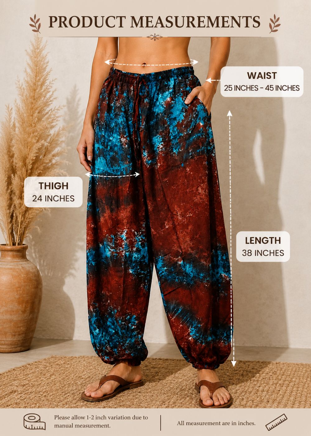 Women's Tie Dye Harem Pants with Pockets | Boho Yoga Hippie Trousers | Random Assorted Colors | Wholesale Lot
