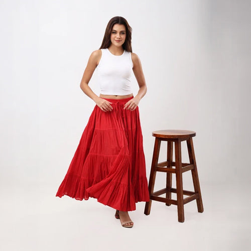Second - 25 Yard Cotton Tiered Long Maxi Long Skirt Plus Size (Copy)