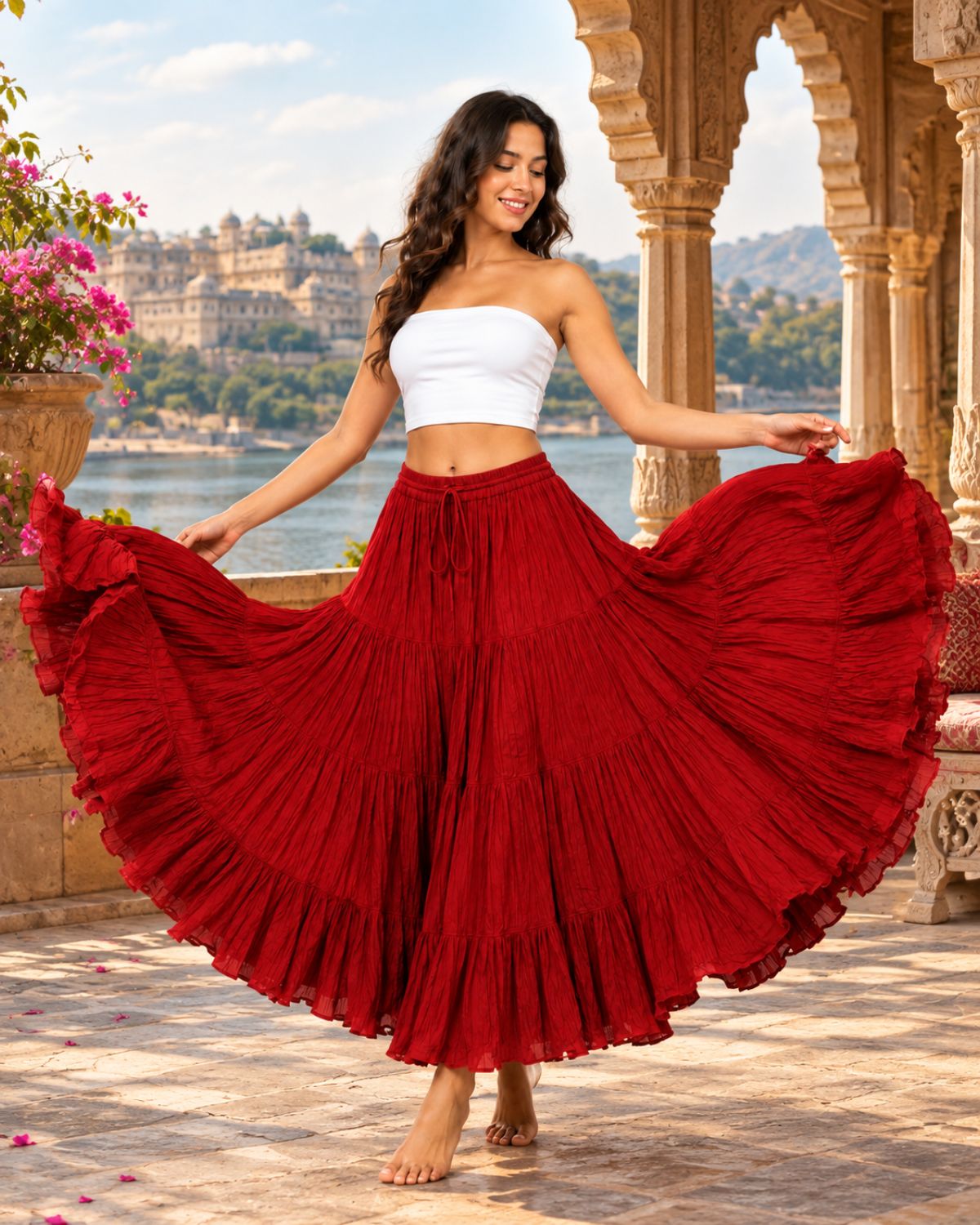 25 Yard Belly Dance Tribal Cotton Skirt Solid Assorted Colors Wholesale Lot