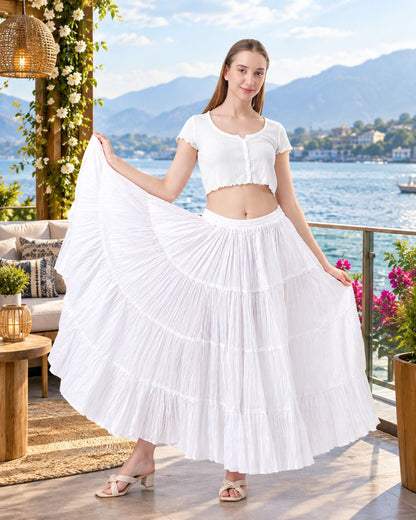 25 Yard Belly Dance Tribal Cotton Skirt Solid Assorted Colors Wholesale Lot
